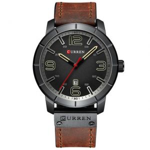 CURREN 8327 Casual Style Date Display Men Wristwatch Leather Band Quartz Watch