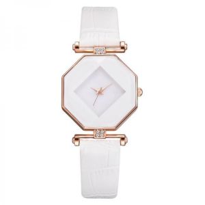 Fahion Diamond Mirror Watch Ladies Dress Ultra-thin Leather Women Quartz Watch