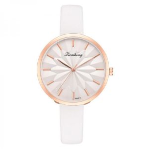 Colorful Leather Strap Simple Dial Fashion Gold Needle Ladies Dress Women Quartz Watch