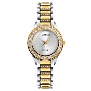 SKMEI 1262 Waterproof Ladies Wrist Watch Stainless Steel Strap Gift Quartz Watch