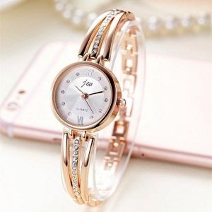 JW 3512 Fashion Round Dial Rhinestones Alloy Lady  Bracelet Bangle Women Dress Quartz Watch