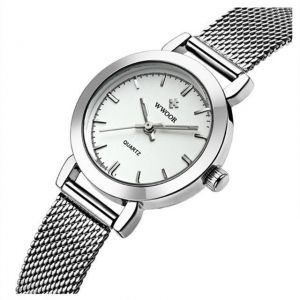 WWOOR 8823 Simple Design Elegant Ladies Wrist Watch Mesh Steel Clock Quartz Watches