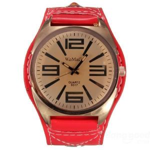 WoMaGe 9317 Rose-gold Color Case PU Leather Band Women Watch