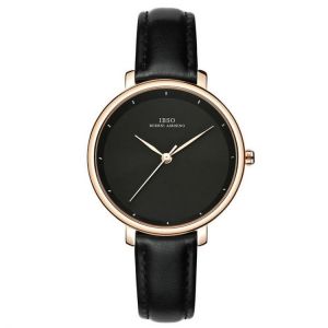 IBSO 6606 Simple Design Ladies Wrist Watch Business Style Leather Band Quartz Watch