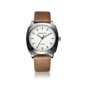 REBIRTH RE042 Casual Style Waterproof Women Wrist Watch Leather Strap Quartz Watches