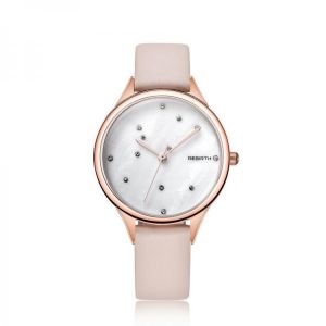 REBIRTH RE086 Starry Sky Women Wrist Watch Rose Gold Case Quartz Watch