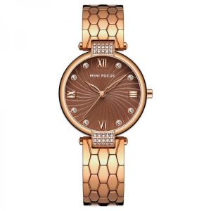 MINI FOCUS MF0186L Luxury Analogue Women Wrist Watch Stainless Steel Fashion Quartz Watch