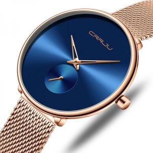 CRRJU 2165 Fashion Full Steel Strap Casual Simple Dial Luxury Women Quartz Watch