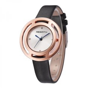 REBIRTH RE048 Elegant Design Women Wrist Watch Fashionable Leather Band Quartz Watch