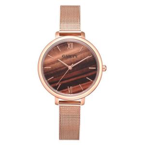 GAIETY G574 Colorful Rose Gold Steel Band Ladies Wrist Watch Ultra Thin Quartz Watch