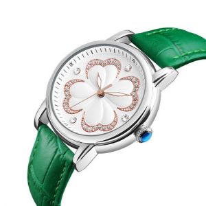 SKMEI 9159 Women Leather Strap Casual Dress Quartz Watch