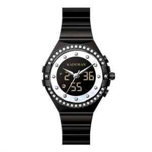 KADEMAN K9079L Crystal Elegant Design Dual Display Watch Full Steel Ladies Quartz Watch