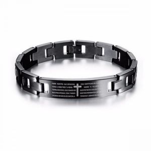 shopping תכשיטים לגבר Cross Bible Black Titanium Men Magnet Bracelet Healing Jewelry Men Gift