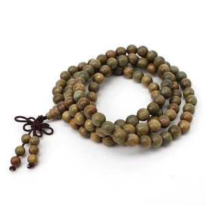 shopping תכשיטים לגבר 8mm 108 Green Sandalwood Buddhist Prayer Bead Mala Necklace Bracelet