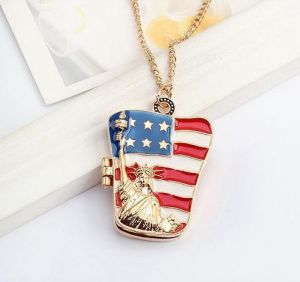 Statue of Liberty American Flag Pattern Necklace Unisex Clothing Accessories