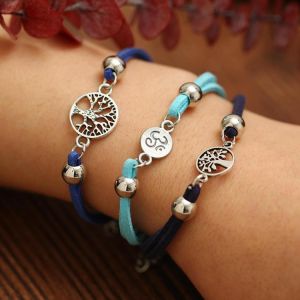 Unisex Ethnic Alloy Anklets Bracelet A Set of Leather Hollow Tree Multilayer Anklet Vintage Gift