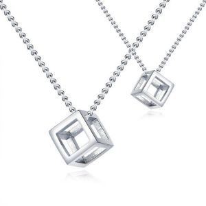 Retro Rubik's Cube Hollow Pendant Pendant Solid Wave Men's Necklace
