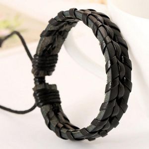 shopping תכשיטים לגבר Fashion Personality Handmade Woven Leather Multi-layer Stitching Leather Bracelet