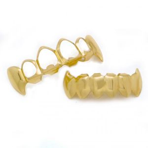 4 Colors Hiphop Grillz Hip Hop Gold Braces Teeth Jewelry Set