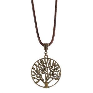 shopping תכשיטים לאישה Vintage Life Tree Necklace Alloy Leaves Necklace Hallow Design Women Necklace