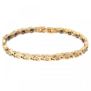 Fashion Magnetic Therapy Gold Chain Bracelet Zirconia Stainless Steel Bracelet For Women