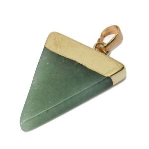 shopping תכשיטים לאישה Gold Plated Triangle Natural Stone Quartz Necklace Pendant