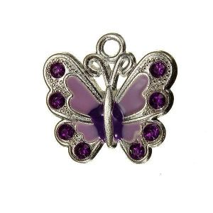 shopping תכשיטים לאישה Silver Plated Crystal Rhinestone Butterfly Charm Necklace Pendant DIY