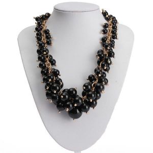 Candy Color Multilayer Beads Choker Statement Pendant Necklace