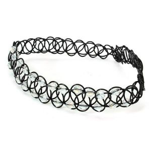 Choker Punk Stretch Tattoo Crystal Rhinestone Choker Necklace Elastic