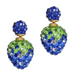 Cute Double Side Full Rhinestone Strawberry Stud Earrings For Women