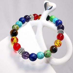 8mm Colorful Balance Beads Balls Yoga Reiki Prayer Gemstone Chakra Heart Bracelet Gift for Women