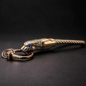 HONEST&reg; Rhinestones Car Key Ring Holder Leopard Head Leather Keychain Unique Gift