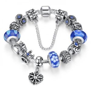 Tibetan Queen Crown Chain Crystal Rhinestone Glass Beads Bracelet