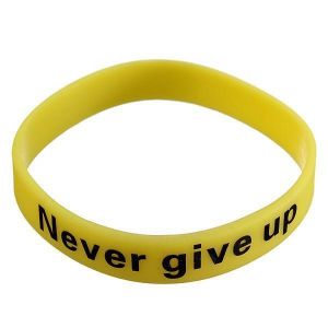 shopping תכשיטים לאישה Multicolor Luminous Never Give Up Silicone Bracelet Wristband Unisex