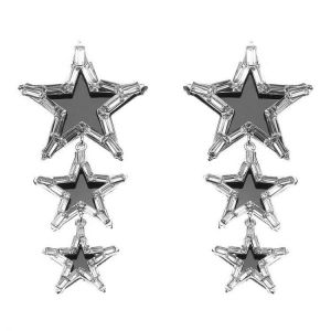 JASSY&reg; Fashion Crystal Triple Star Pendant Earrings Luxury Platinum Plated Women Jewelry