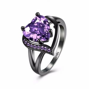 shopping תכשיטי יוקרה וסטים INALIS Heart Zircon Rhinestone Ring For Women