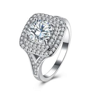 INALIS Zircon Platinum Anniversary Gift Wedding Finger Rings