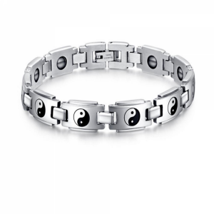 Ethnic BaGua Pattern Bracelet Magnet Magnetic Titanium Steel Bracelets Buddhist Jewelry For Men