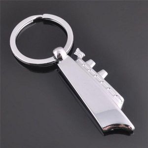 3D Silver Cruises Ship Boat Model Key Chain Metal Keyring Gift