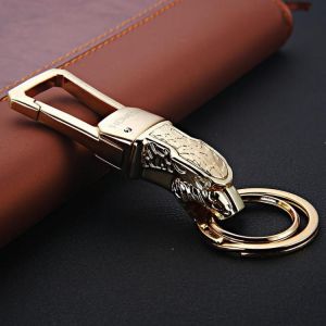 shopping קישוטים HONEST&reg; Practical Leopard Head Metal Gold Keychain Party Best Gift Jewelry Car Key Ring