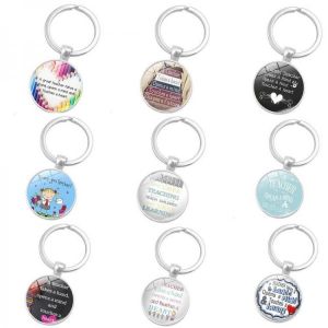 shopping קישוטים Teachers&#039; Day Key Chain Key Ring Thanks Gift Keychain Teaching Love Gem Silver Nursery