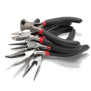 shopping ציוד לבניית תכשיטים 5pcs Cutting Long Round Bent Nose Making Jewelry Pliers Tools Kit