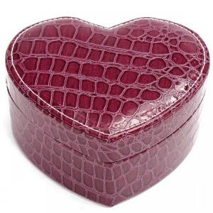 PU Leather Heart Shape Necklace Ring Earrings Jewelry Organizer Box