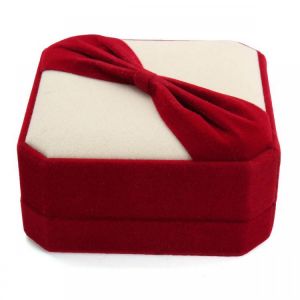 Flocking Octagonal Bowknot Bangle Bracelet Jewelry Gift Box Case