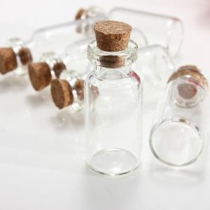 shopping ציוד לבניית תכשיטים 5Pcs Mini Clear Wishing Message Glass Bottles Vials Jars With Cork