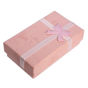 Bowknot Paper Necklace Earrings Ring Jewelry Box Case Party Gift