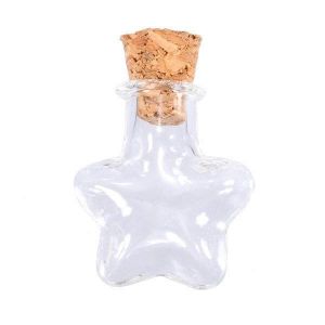 20x22mm Multicolor Mini Glass Paper Shaped Message Wishing Bottle Vial