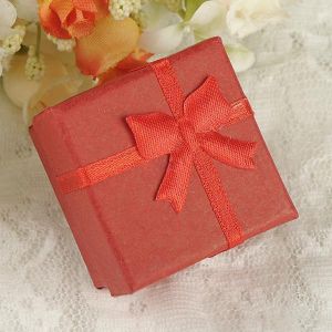 Bow Earring Ring Pendant Jewelry Display Gift Box Square Case