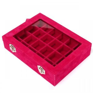 12 Grids  Jewelry Box Velvet Storage Organizer Display Showcase