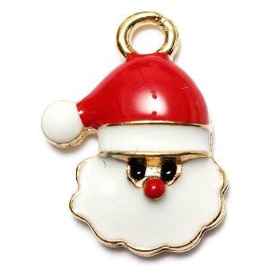 5Pcs Gold Plated Multi Patterns Christmas Charms Pendants DIY Jewelry